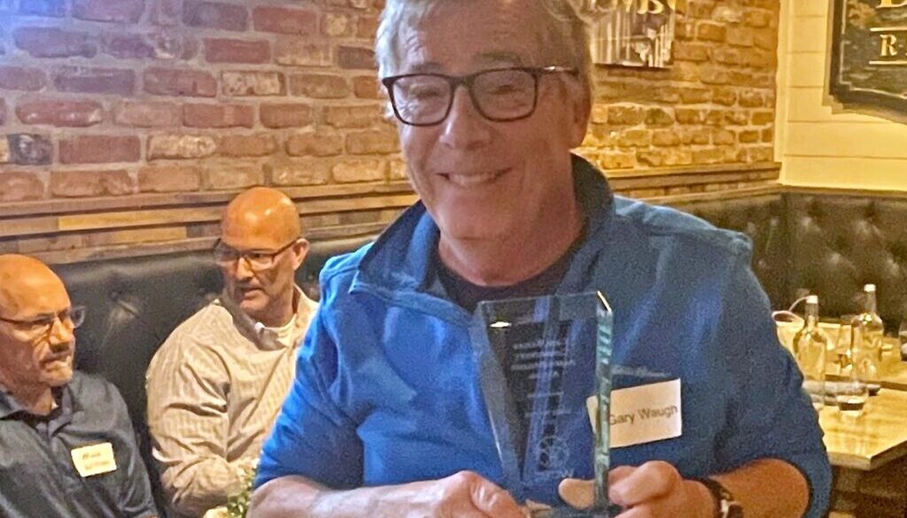 Gary Waugh, chairman of Litchfield Prevention Council, received an award from the Western Connecticut Coalition of Prevention Councils